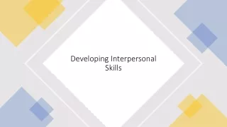 developing interpersonal skills