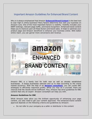 important amazon guidelines for enhanced brand