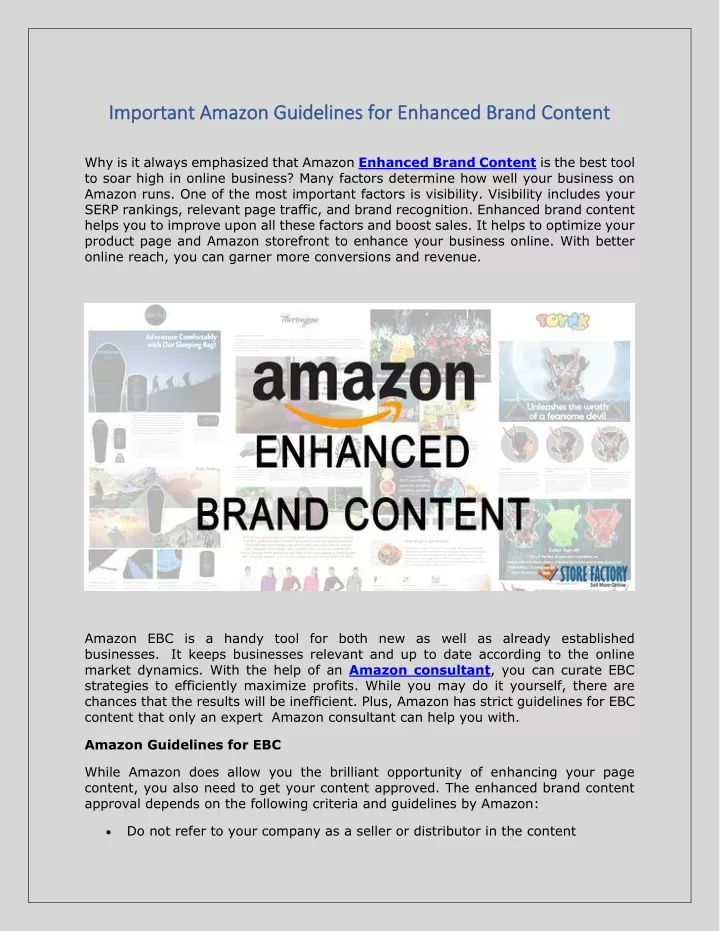 important amazon guidelines for enhanced brand