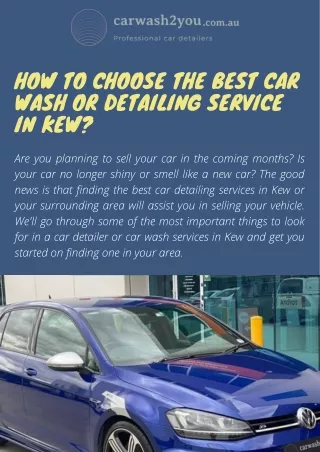 How To Choose The Best Car Wash Or Detailing Service In Kew