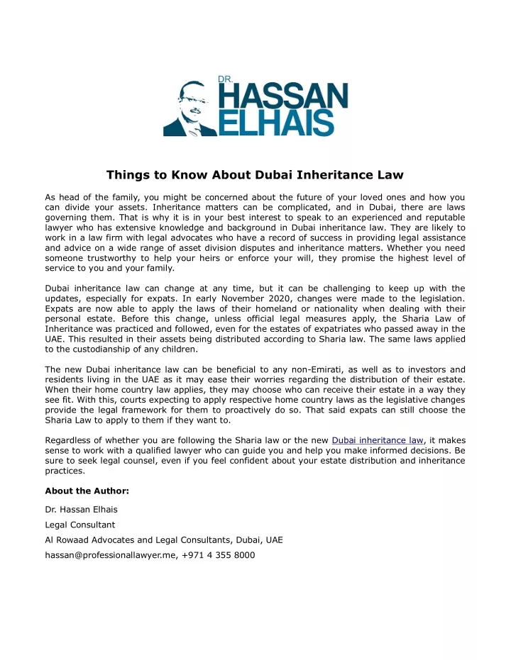 things to know about dubai inheritance law