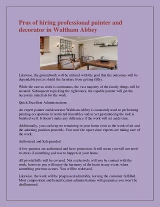 pros of hiring professional painter and decorator