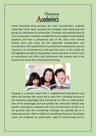 home schooling being perhaps the main