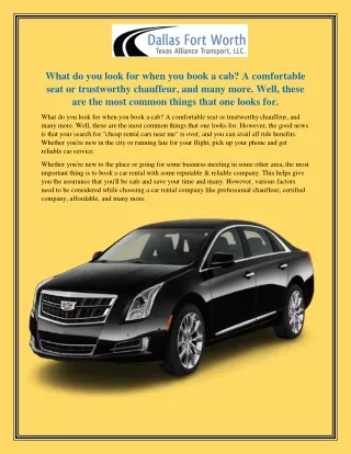 Affordable Door To Door Car Service In Keller, Texas