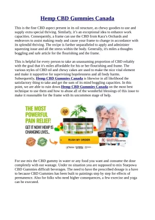 Hemp CBD Gummies Canada