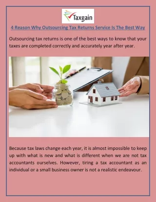 4 Reason Why Outsourcing Tax Returns Service Is The Best Way