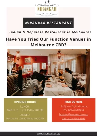 Have You Tried Our Function Venues in Melbourne CBD?