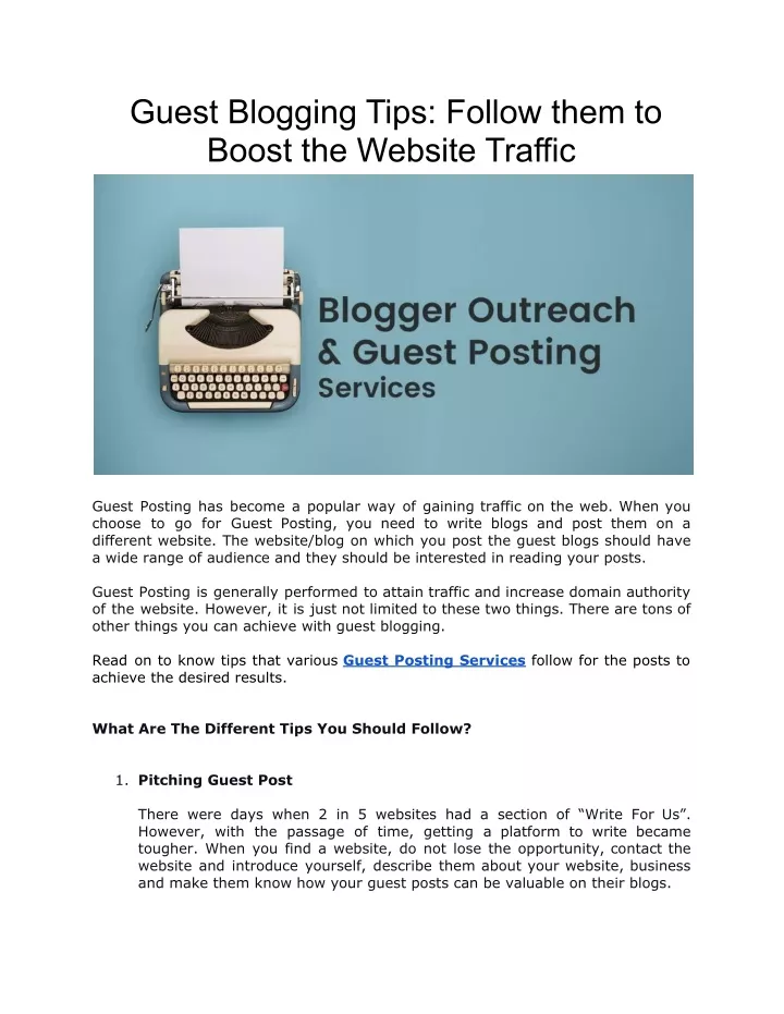 guest blogging tips follow them to boost