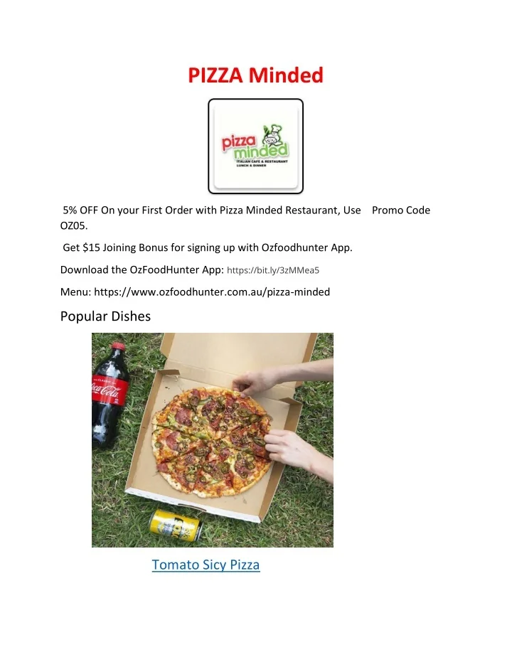PPT 15 Off Pizza Minded Restaurant Menu Ascot Vale, VIC PowerPoint