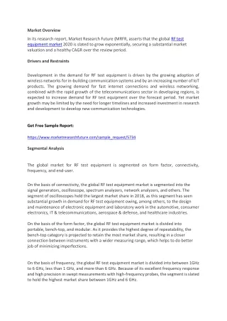 RF test equipment market  Trends, Strategy and Forecast to 2027