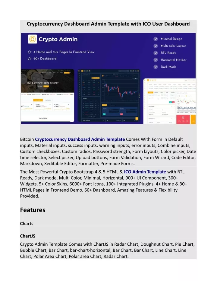 cryptocurrency dashboard admin template with