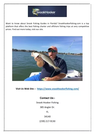 Marco Island Offshore Fishing | Snookhookerfishing.com