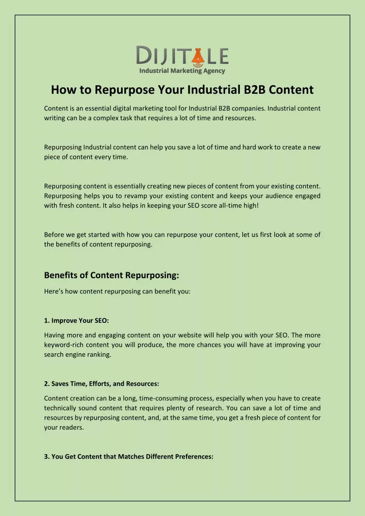 how to repurpose your industrial b2b content