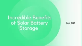 Benefits of solar battery storage system - solar battery for home