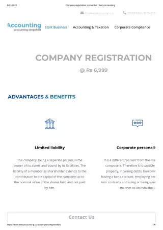 Company Registration In Mumbai - Easy Accounting pdf