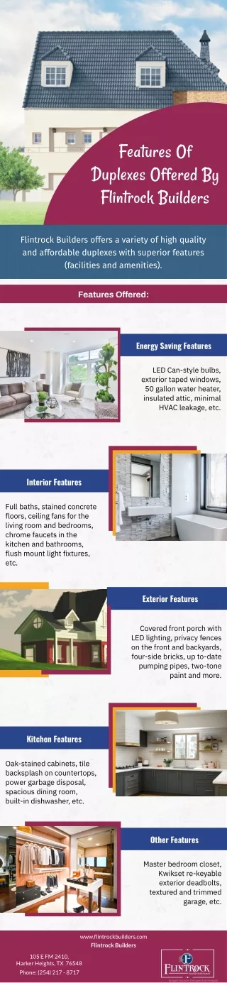 features of duplexes offered by flintrock builders