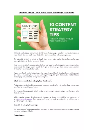10 content strategy tips to build a shopify