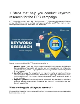 7 Steps that help you conduct keyword research for PPC campaign (1)
