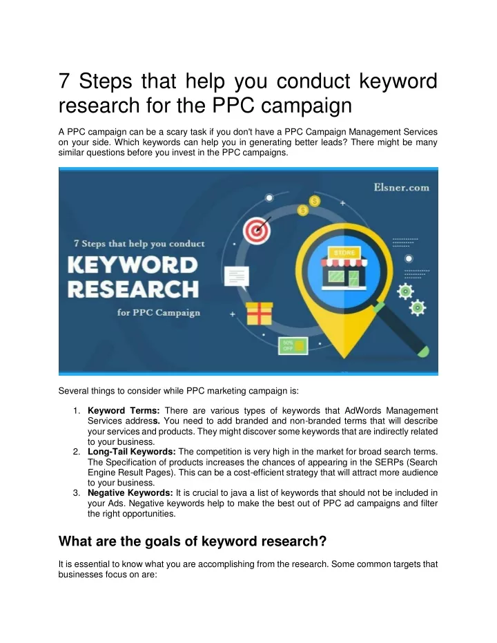 7 steps that help you conduct keyword research