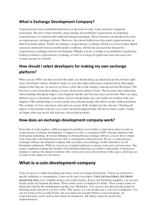 What is Exchange Development Company (1)