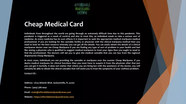 cheap medical card