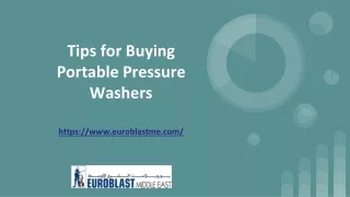 tips for buying portable pressure washers