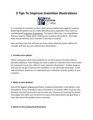 3 Tips To Improve Invention Illustrations
