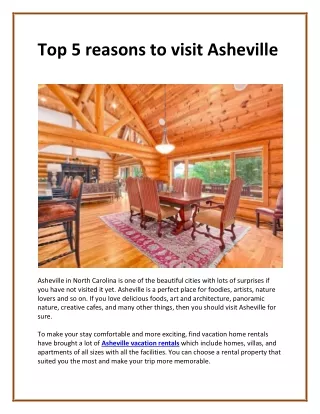 Top 5 reasons to visit Asheville