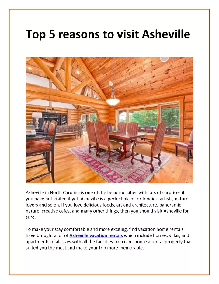 top 5 reasons to visit asheville