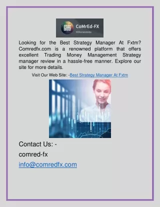 Best Strategy Manager at Fxtm | Comredfx.com
