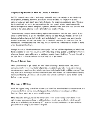 step by step guide on how to create a website