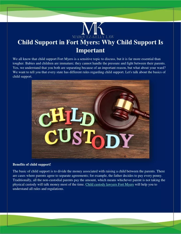 child support in fort myers why child support