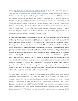 global high performance data analytics hpda