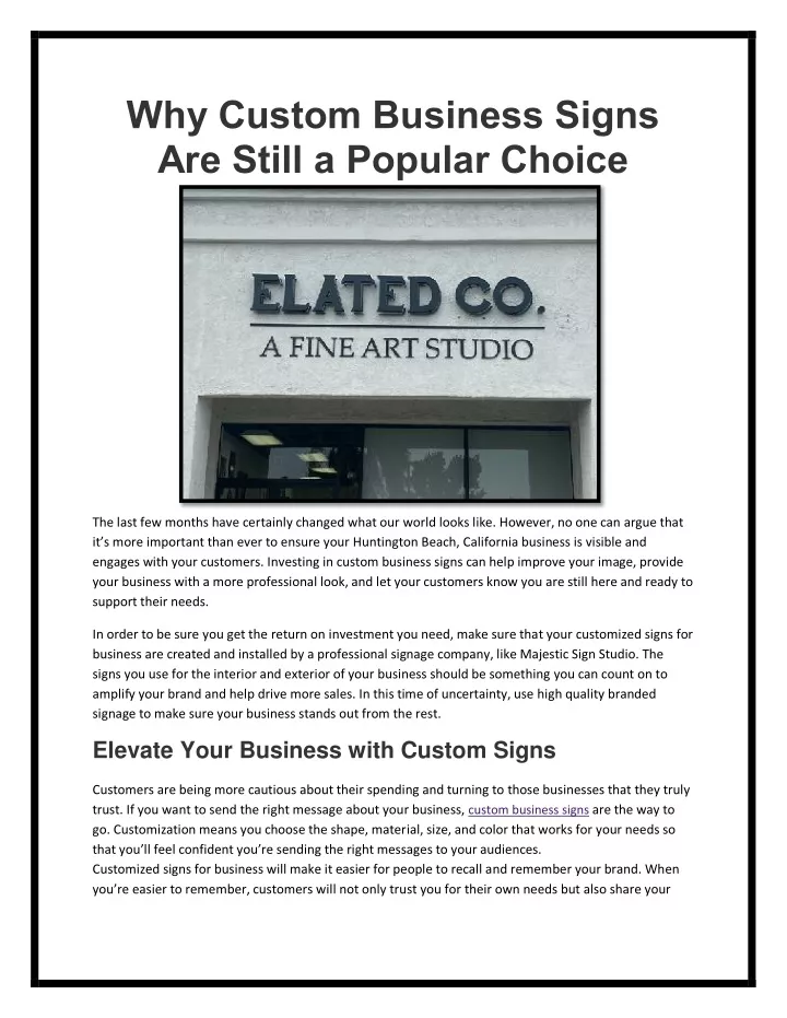 why custom business signs are still a popular