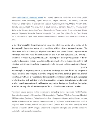 global neuromorphic computing market by offering