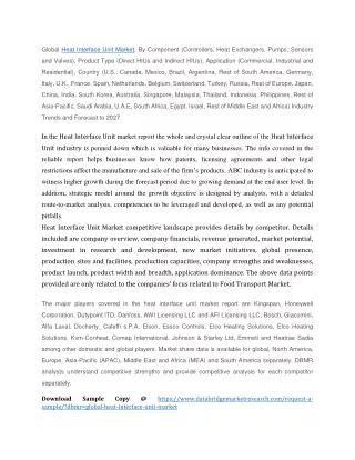 global heat interface unit market by component