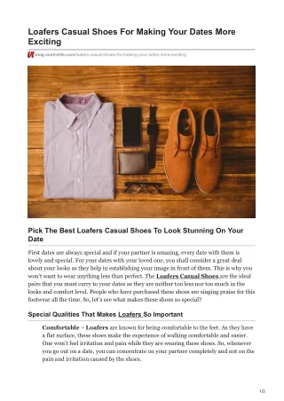 Loafers Casual Shoes For Making Your Dates More Exciting | Vostrolife