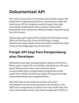 Dokumentasi API