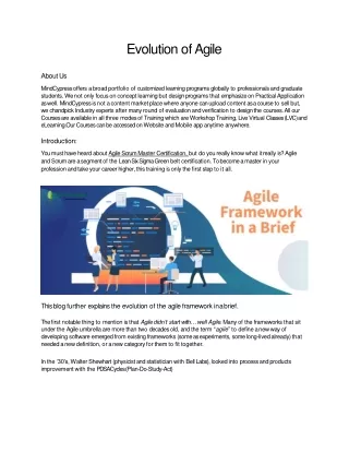 evolution of agile