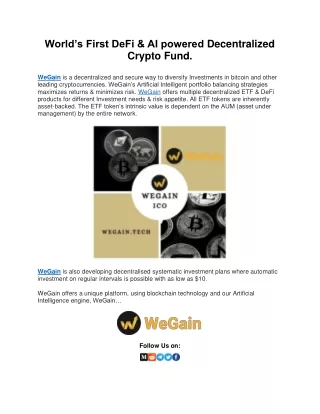 world s first defi ai powered decentralized