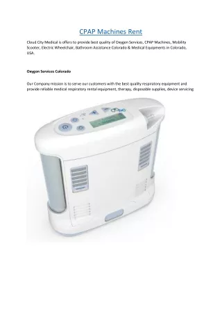 cpap machines rent