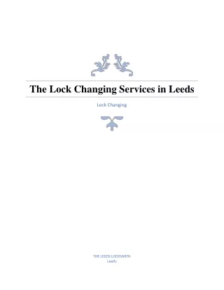 the lock changing services in leeds