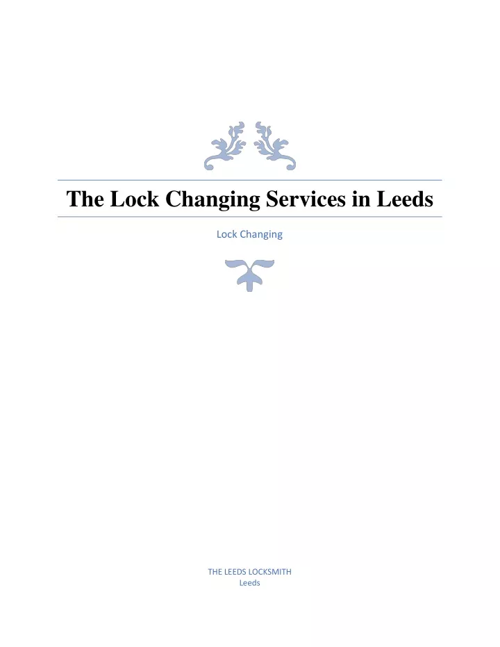 the lock changing services in leeds