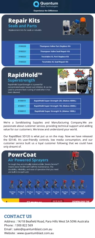 we re a sandblasting supplies and manufacturing
