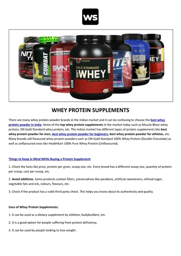 PPT - Best Whey Protein Powder in India PowerPoint Presentation, free ...