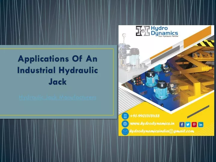 Ppt - Applications Of An Industrial Hydraulic Jack Powerpoint 