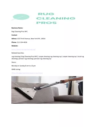 Rug Cleaning Pros NYC