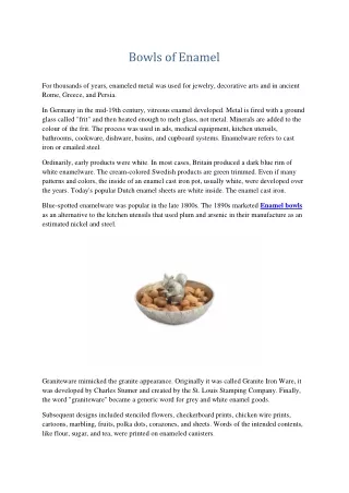 bowls of enamel