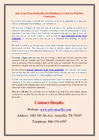 join teams from panhandle steel buildings