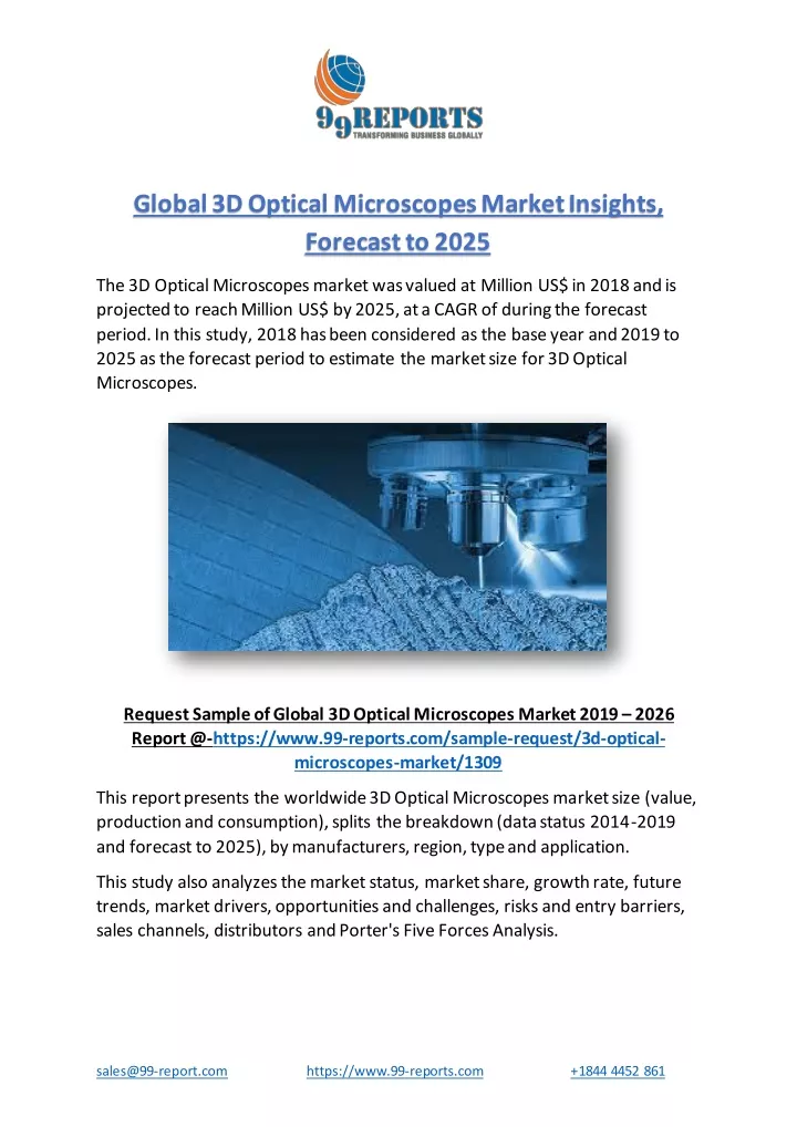 global 3d optical microscopes market insights